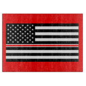 Thin Red Line Flag: Feuerwehrheldengedächtnis Schneidebrett (Vorderseite)