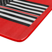 Thin Red Line Flag: Feuerwehrheldengedächtnis Schneidebrett (Ecke)