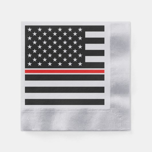 Thin Red Line Flag: Feuerwehrheldengedächtnis Serviette (Vorderseite)