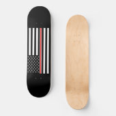 Thin Red Line Flag: Feuerwehrheldengedächtnis Skateboard (Vorderseite)
