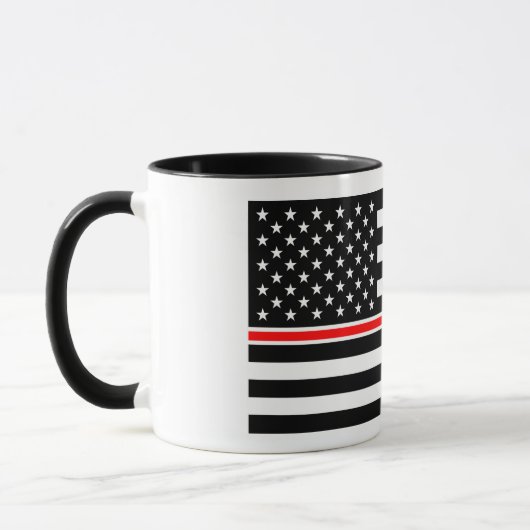 Thin Red Line Flag: Feuerwehrheldengedächtnis Tasse (Links)