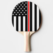 Thin Red Line Flag: Feuerwehrheldengedächtnis Tischtennis Schläger (Rückseite)
