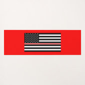 Thin Red Line Flag: Feuerwehrheldengedächtnis Yogamatte (Rückseite (Horizontal))