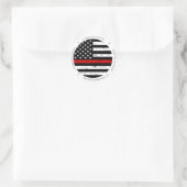 Thin Red Line Flag Feuerwehrmann Glückwünsche Runder Aufkleber (Tasche)