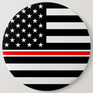 Thin Red Line Flag: Feuerwehrmann Heldengedenkfeie Button