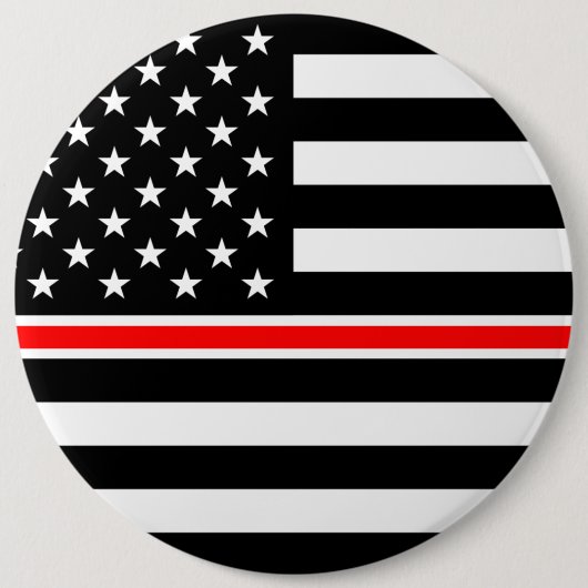 Thin Red Line Flag: Feuerwehrmann Heldengedenkfeie Button (Vorderseite)