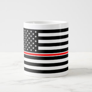 Thin Red Line Flag: Feuerwehrmann Heldengedenkfeie Jumbo-Tasse