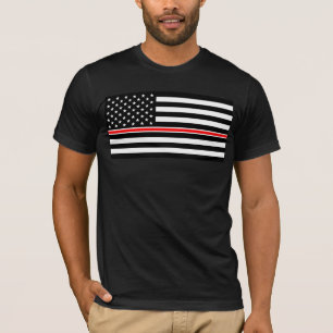 Thin Red Line Flag: Feuerwehrmann Heldengedenkfeie T-Shirt