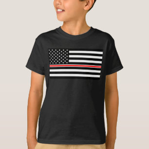 Thin Red Line Flag: Feuerwehrmann Heldengedenkfeie T-Shirt