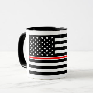 Thin Red Line Flag: Feuerwehrmann Heldengedenkfeie Tasse