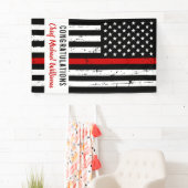 Thin Red Line Flag Fireman Feuerwehrruhestand Banner (Insitu)