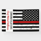 Thin Red Line Flag Fireman Feuerwehrruhestand Banner (Horizontal)