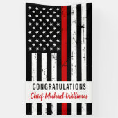 Thin Red Line Flag Fireman Feuerwehrruhestand Banner (Vertikal)