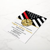 Thin Red Line Flag Fireman Firefighter Abschluss Folieneinladung (Gedreht)