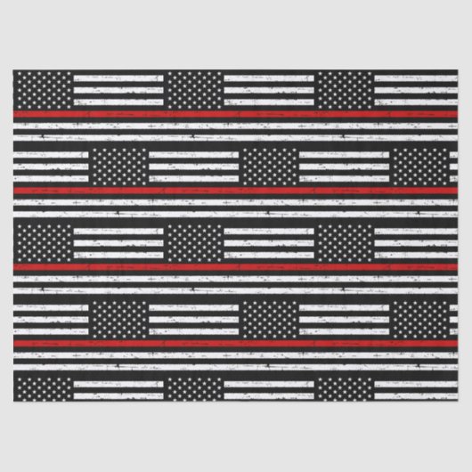 Thin Red Line Flag Fireman Retirement Firefighter Seidenpapier (Vorderseite)