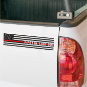 Thin Red Line Flag - First In, Last Out (USA) Autoaufkleber (Auf Lkw)