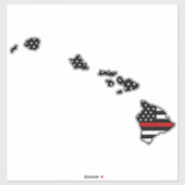 Thin Red Line Flag Hawaii Aufkleber (Blatt)