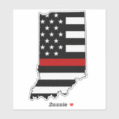 Thin Red Line Flag Indiana Aufkleber (Blatt)