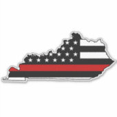Thin Red Line Flag Kentucky Aufkleber (Vorderseite)