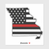 Thin Red Line Flag Missouri Aufkleber (Blatt)