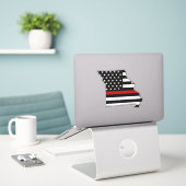 Thin Red Line Flag Missouri Aufkleber (Laptop auf Schreibtisch)