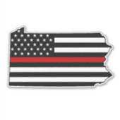 Thin Red Line Flag Pennsylvania Aufkleber (Vorderseite)