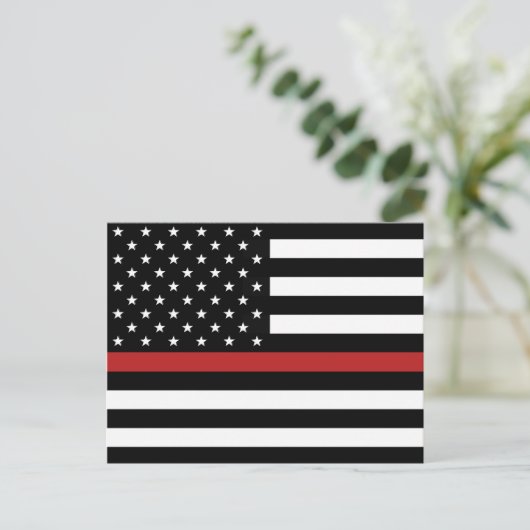 THIN RED LINE FLAG POSTKARTE (Stehend Vorderseite)