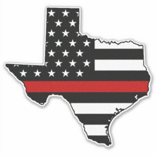 Thin Red Line Flag Texas Aufkleber