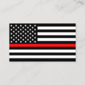 Thin Red Line Flag, USA Fireman / Personalisiert Visitenkarte (Vorderseite)