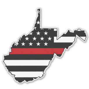 Thin Red Line Flag West Virginia Aufkleber