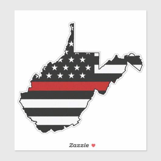 Thin Red Line Flag West Virginia Aufkleber (Blatt)