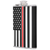 Thin Red Line Flagge: Feuerwehrhelden-Gedenkflagge Flachmann (Links)
