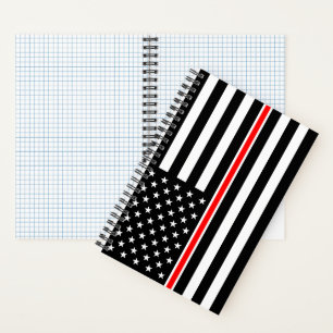Thin Red Line Flagge: Feuerwehrhelden-Gedenkflagge Notizblock