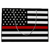 Thin Red Line-Flagge Große Geschenktüte (Rückseite)