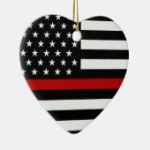 Thin Red Line-Flagge Keramik Ornament (Rechts)
