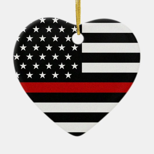 Thin Red Line-Flagge Keramik Ornament (Vorne)