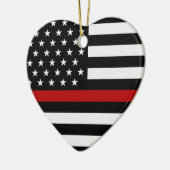 Thin Red Line-Flagge Keramik Ornament (Links)