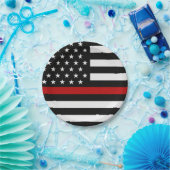 Thin Red Line-Flagge Pappteller (Party)