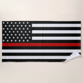 Thin Red Line-Flagge Strandtuch (Vorderseite)