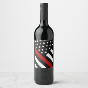 Thin Red Line-Flagge Weinetikett