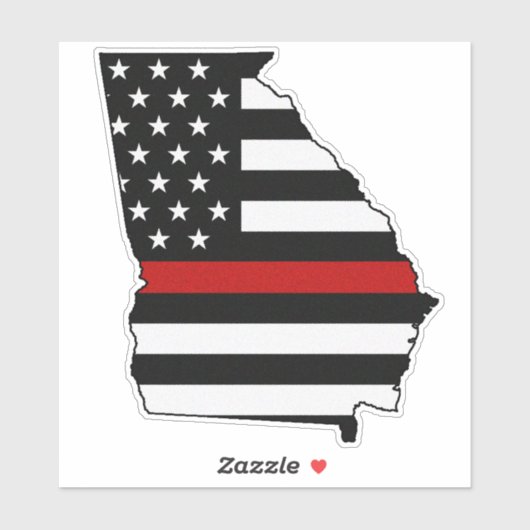 Thin Red Line Georgia Flag Aufkleber (Blatt)