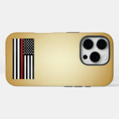 Thin Red Line Gold Gradient Case-Mate iPhone Hülle (Rückseite (Horizontal))