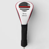 Thin RED Line & Golf USA Flagge Mit Monogramm Headcover (Vorderseite)