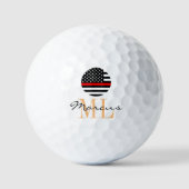 Thin Red Line & Golf USA Mit Monogramm Feuerwehrma Golfball (Vorderseite)