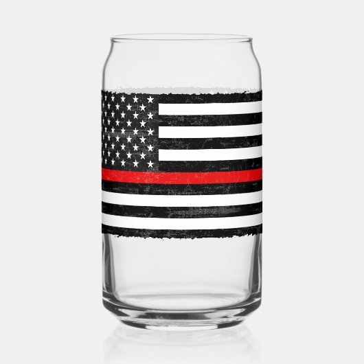 Thin Red Line Grungy American Flag Dosenglas (Vorderseite)