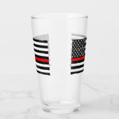 Thin Red Line Grungy American Flag Glas (Links)