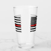 Thin Red Line Grungy American Flag Glas (Rechts)