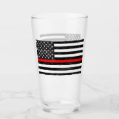 Thin Red Line Grungy American Flag Glas (Vorderseite)