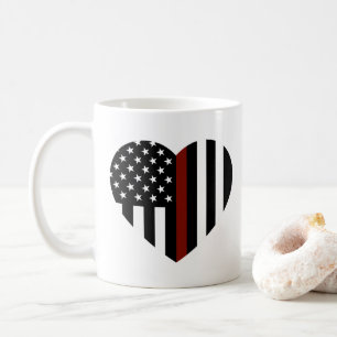 Thin Red Line Heart geformt American Flag Kaffeetasse
