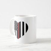 Thin Red Line Heart geformt American Flag Kaffeetasse (Vorderseite Links)
